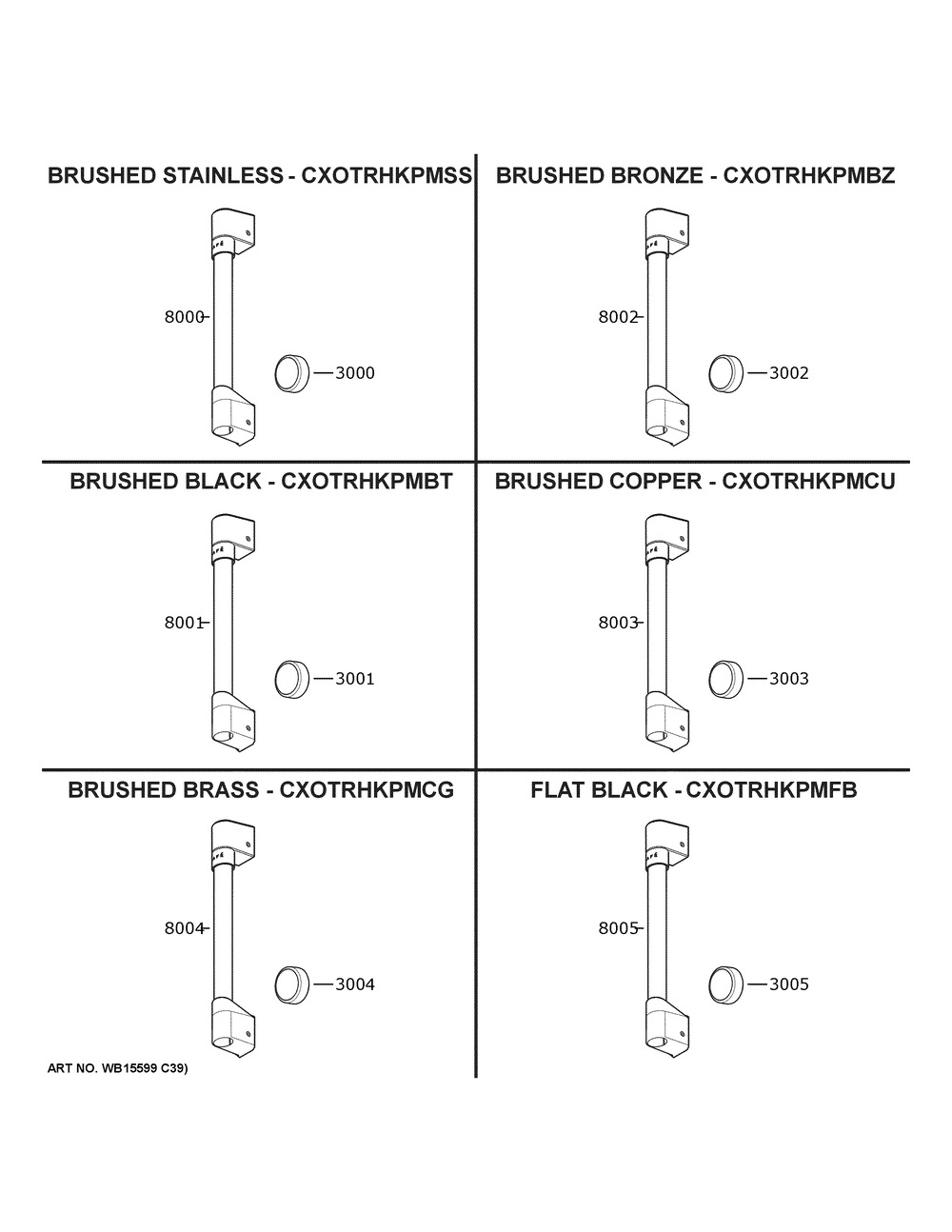 Cafe Customization Diagram and Parts List for CVM517P4R2W2  General Electric Microwave