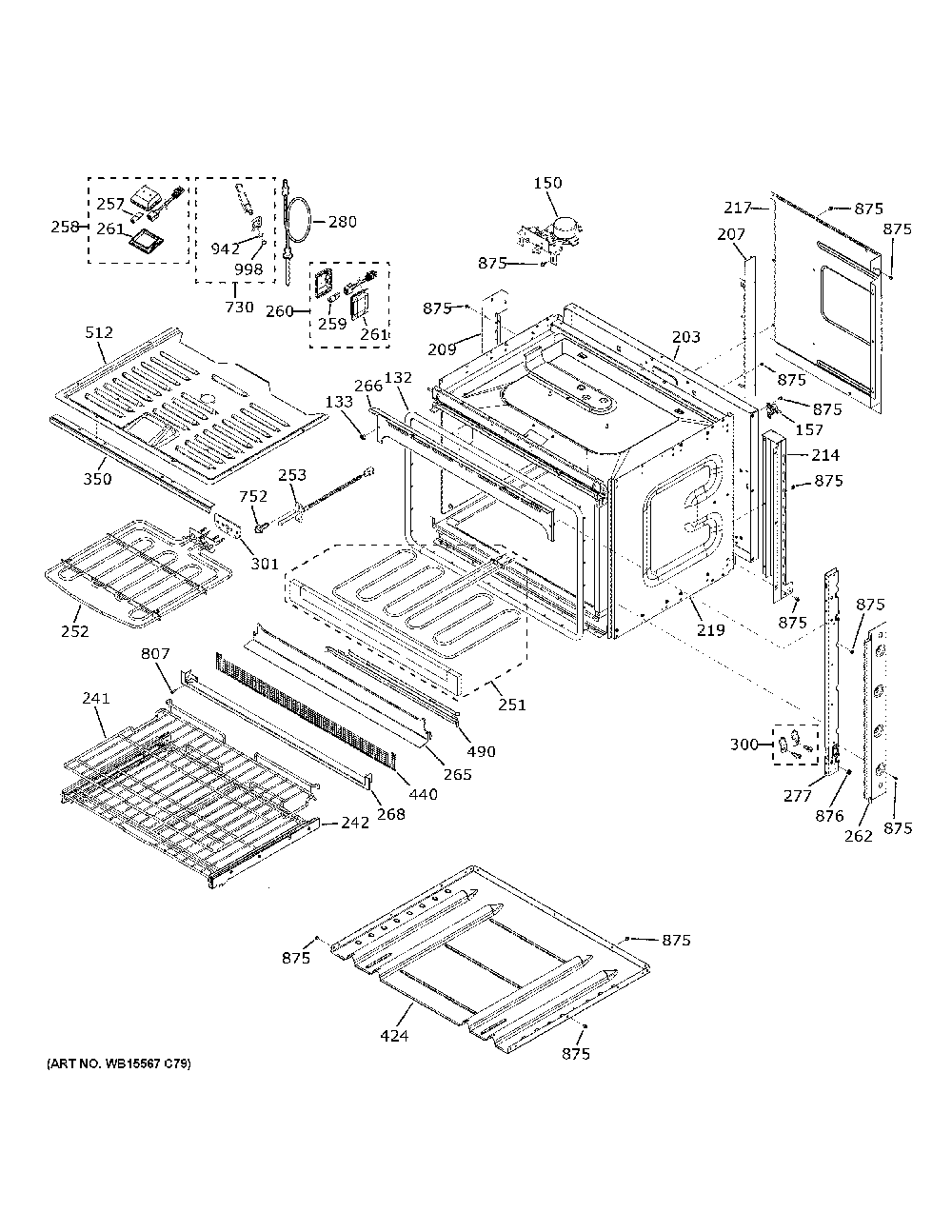 Body Parts Diagram and Parts List for CTS70DP2N3S1  General Electric Wall Oven