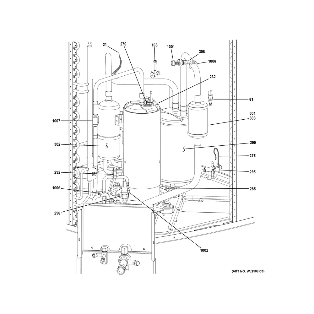 Sealed System Diagram and Parts List for NS22H24MA451A  General Electric Air Conditioner