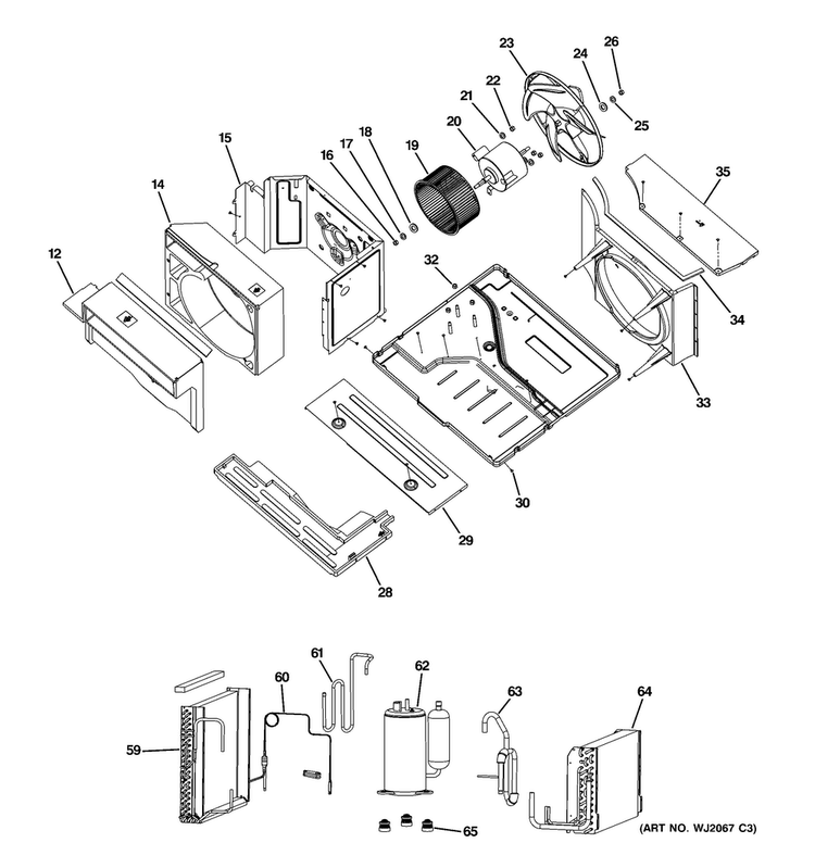 Base Pan & Unit Parts Diagram and Parts List for AEQ24DSL1  General Electric Air Conditioner
