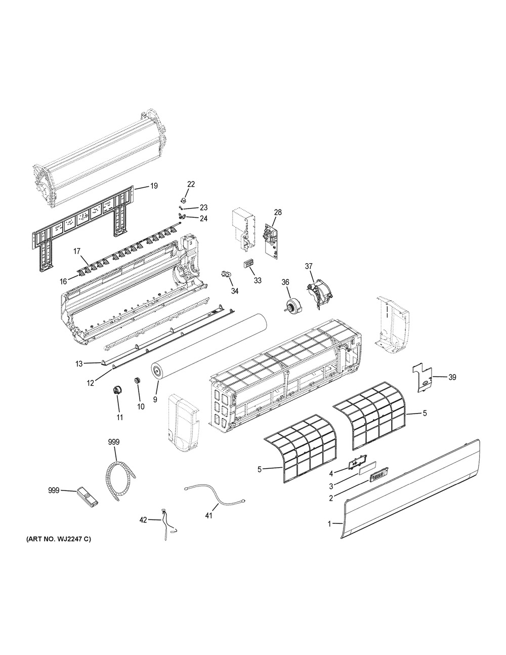 Optional Accessories Diagram and Parts List for AW18ES2VHB  General Electric Air Conditioner