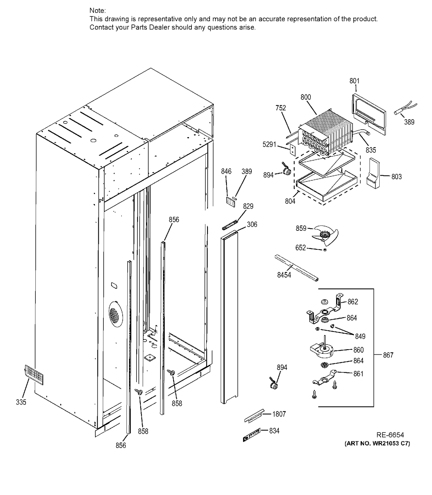 FREEZER SECTION Diagram and Parts List for ZISP480DHBSS  General Electric Refrigerator