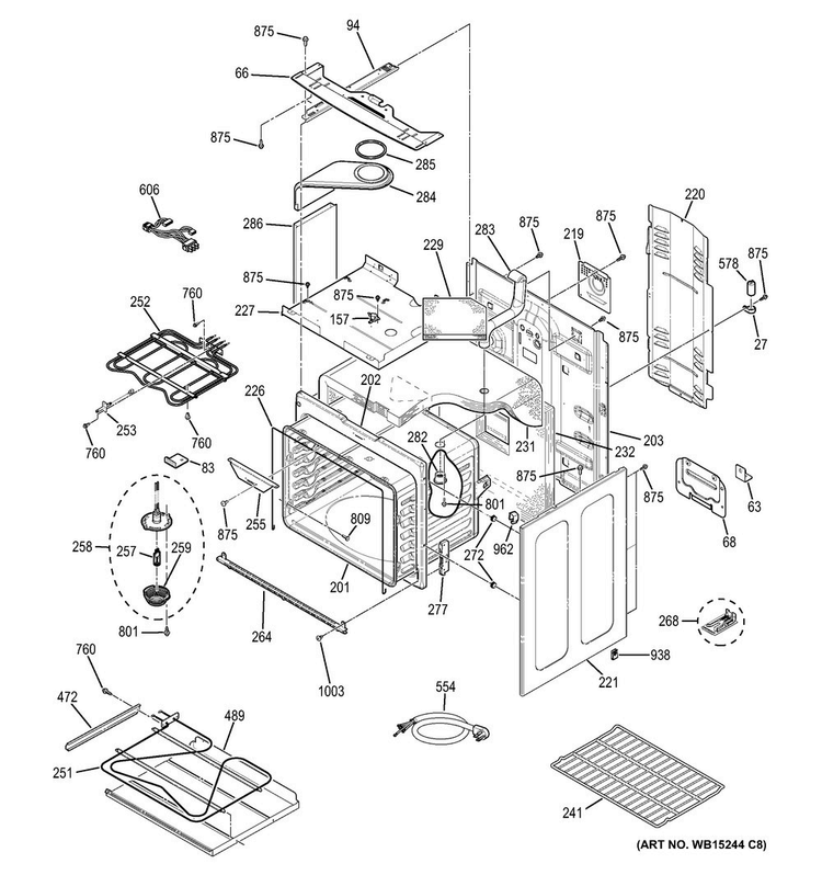 Body Parts Diagram and Parts List for PCHB920SJ2SS  General Electric Range
