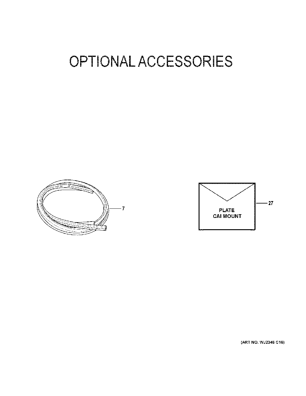 Optional Accessories Diagram and Parts List for NF80D090T4B52  General Electric Furnace