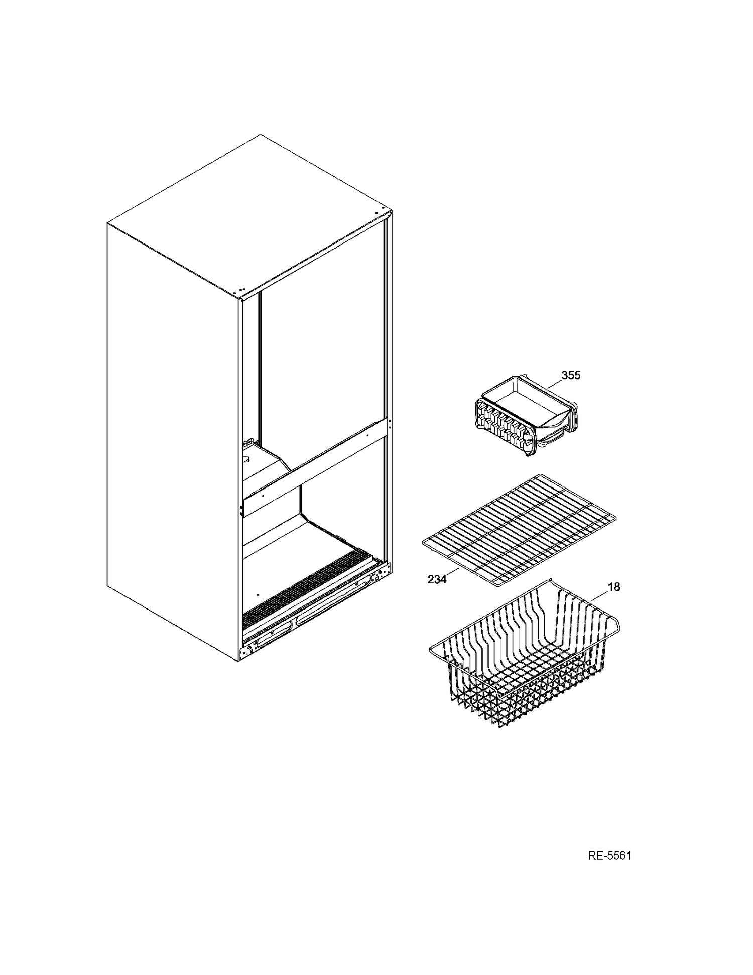 FZ BASKETS Diagram and Parts List for HBQ20DTEARWW  General Electric Refrigerator