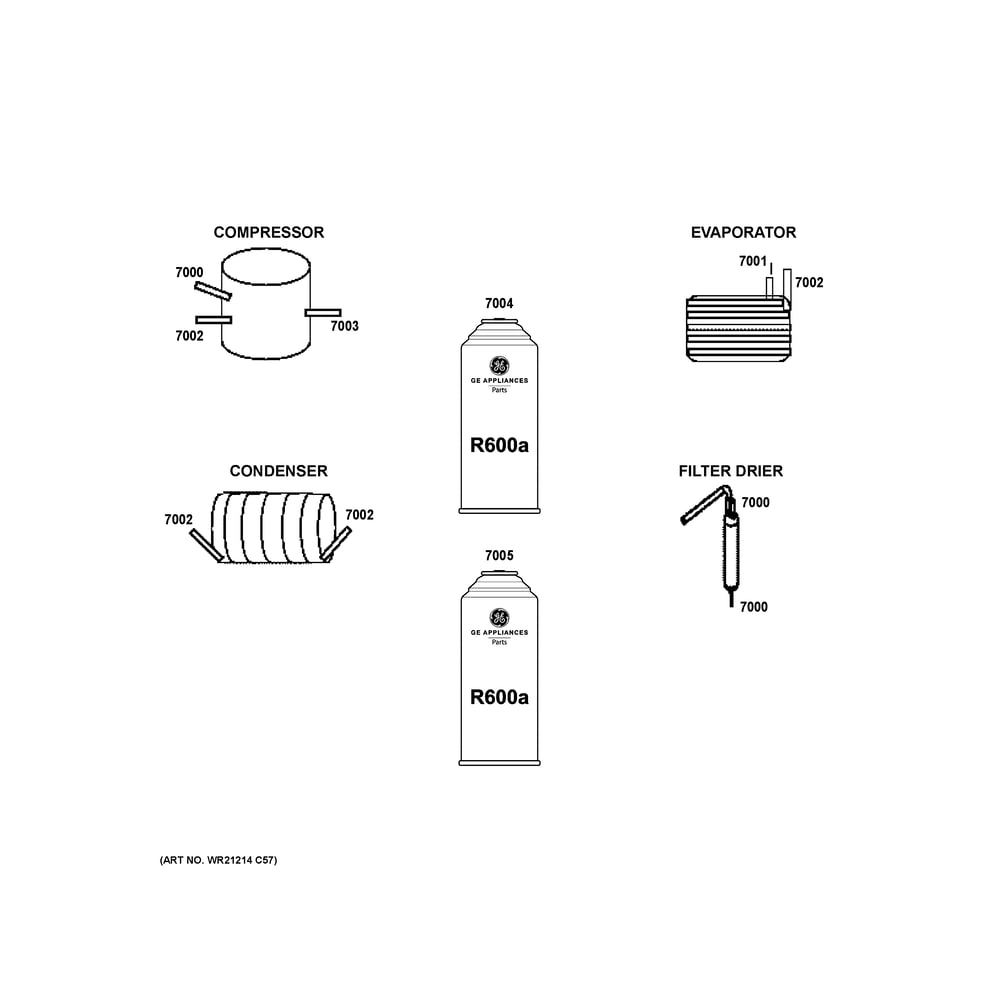 Lokring Connectors Diagram and Parts List for UNC15NPWCII  General Electric Ice Maker