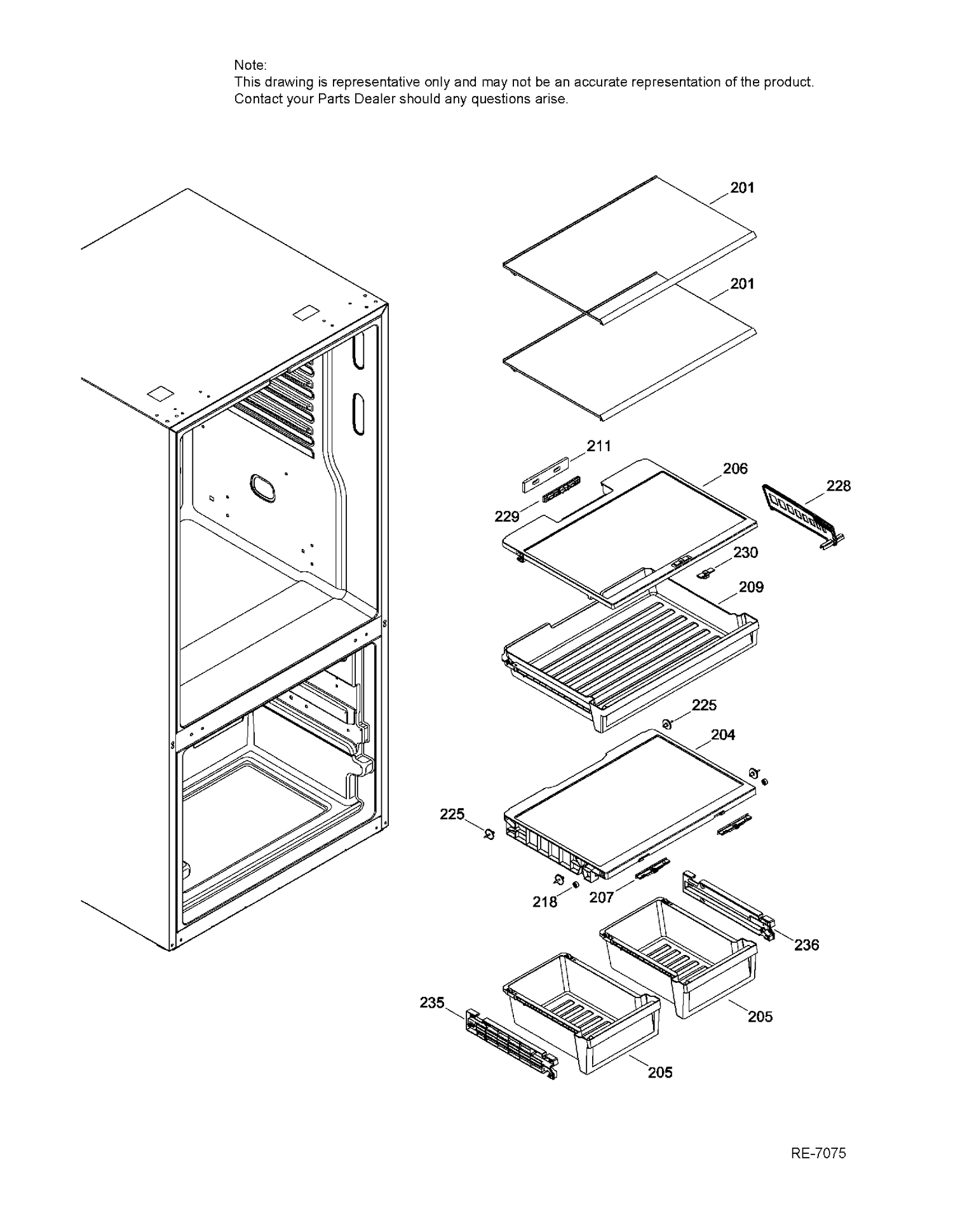 FRESH FOOD SHELVES FF Diagram and Parts List for GNE25DSKBKSS  General Electric Refrigerator
