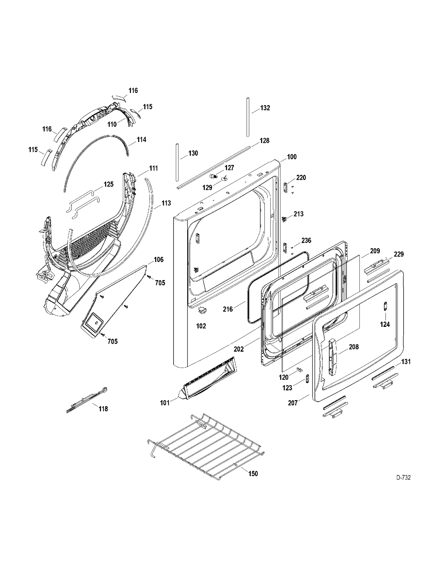 DOOR-FRONT PANEL Diagram and Parts List for PTMN945GMGG0  General Electric Dryer