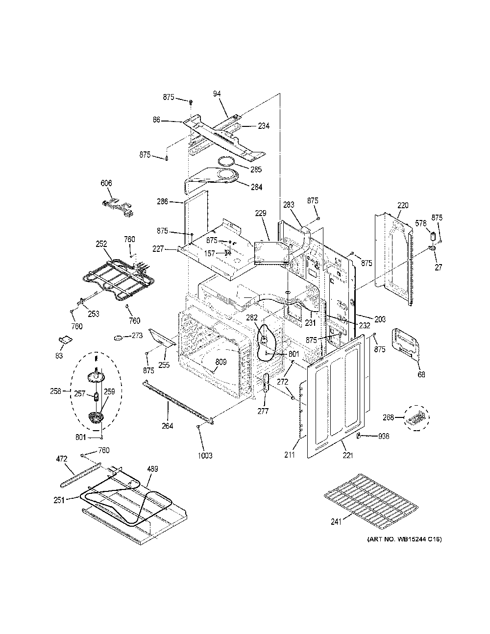 Body parts Diagram and Parts List for PHB920FJ6DS  General Electric Range