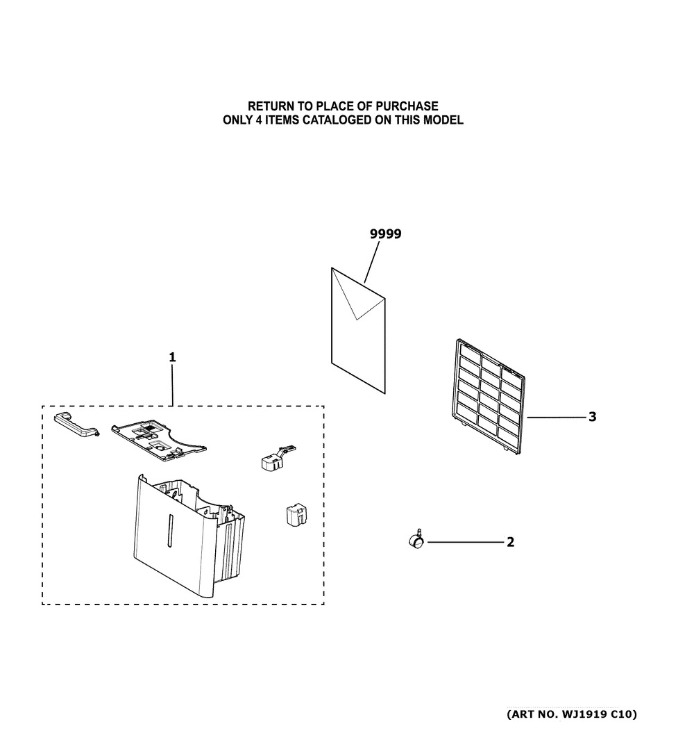Dehumidifier Diagram and Parts List for ADHL35LAQ3  General Electric Dehumidifier