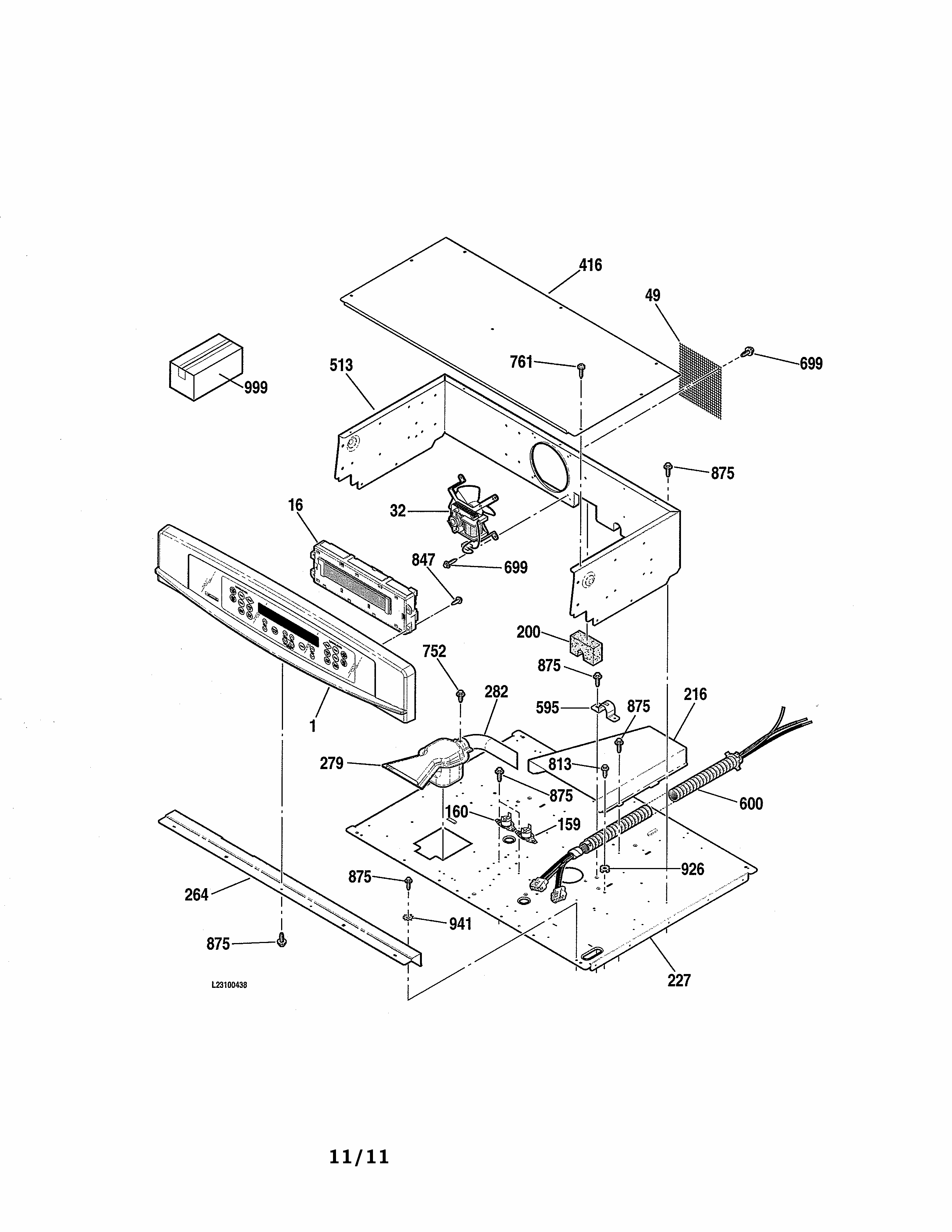 Control Section Diagram and Parts List for 91147759200  Kenmore Wall Oven
