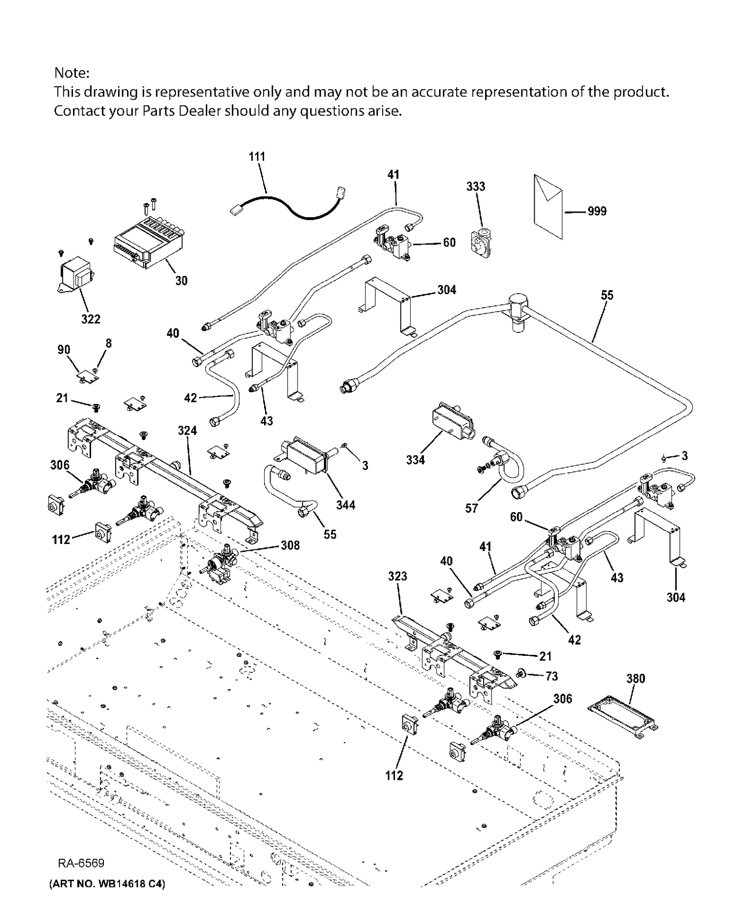 GAS & BURNER PARTS Diagram and Parts List for ZGU484NGP8SS  General Electric Range