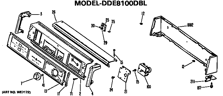Backsplash For Dde8100dbl Only Diagram and Parts List for DDE8100DBL  General Electric Dryer