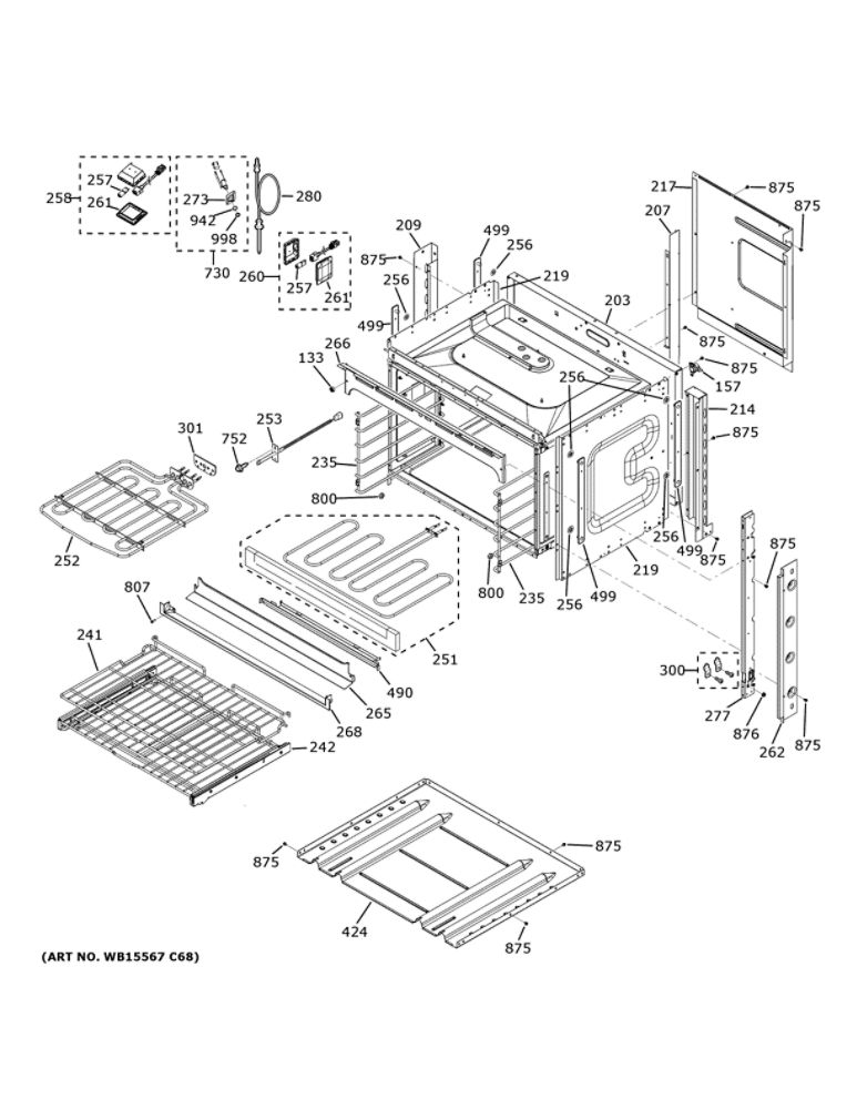 Body Parts Diagram and Parts List for PK7800SK6SS  General Electric Microwave Oven Combo