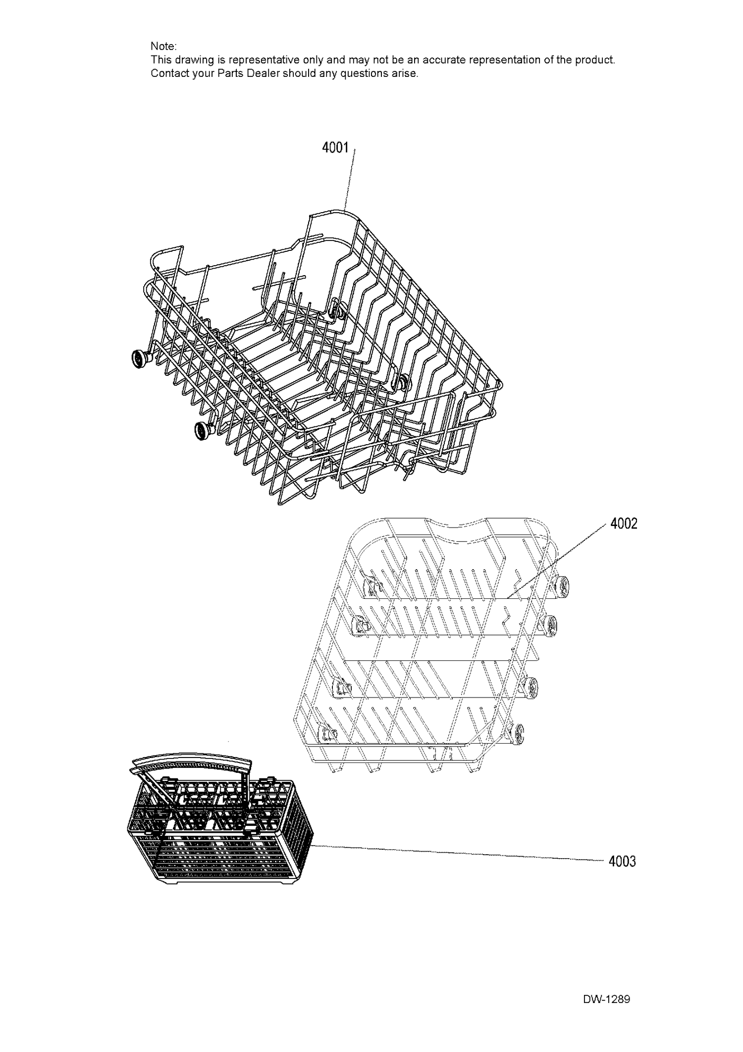RACKS ASM Diagram and Parts List for GSM1800V01WW  General Electric Dishwasher