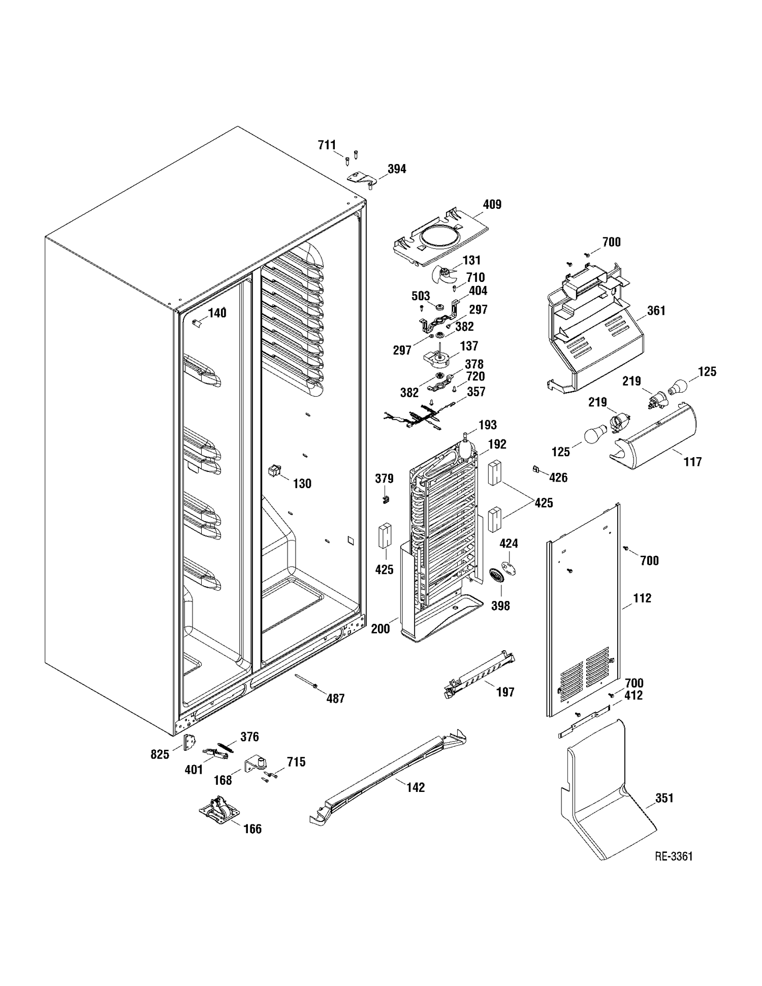FZ SECTION Diagram and Parts List for PSHS6YGXADSS  General Electric Refrigerator