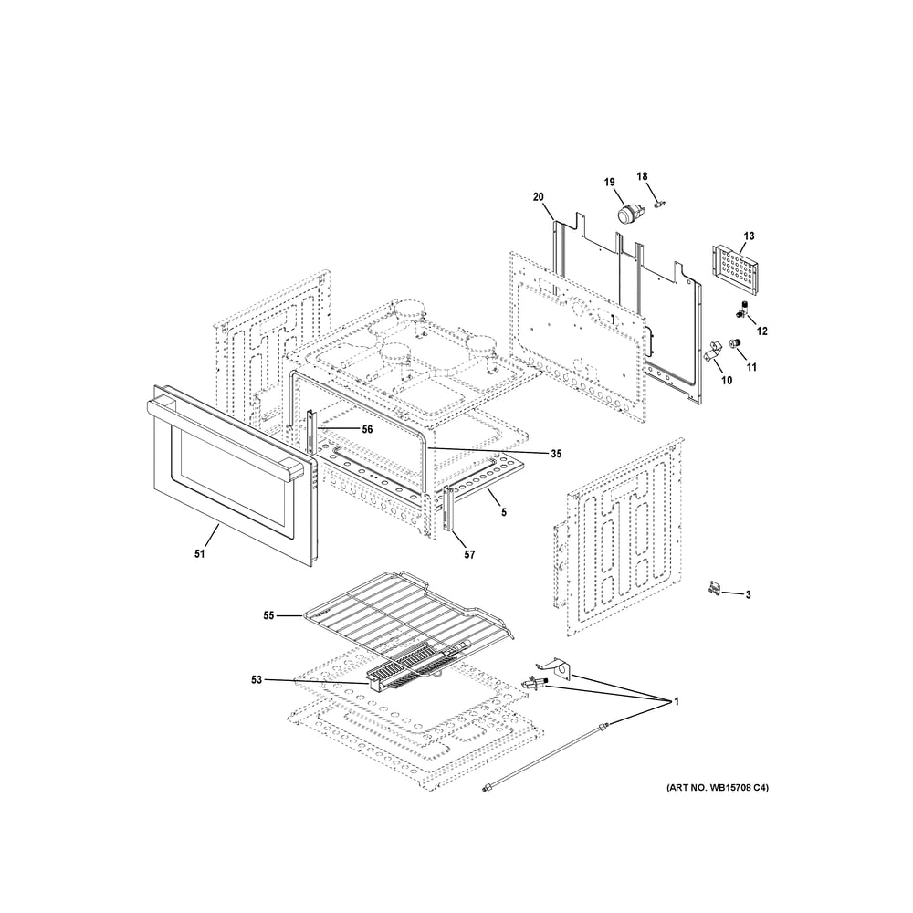Body Parts Diagram and Parts List for PLD621RW2SS  General Electric Range