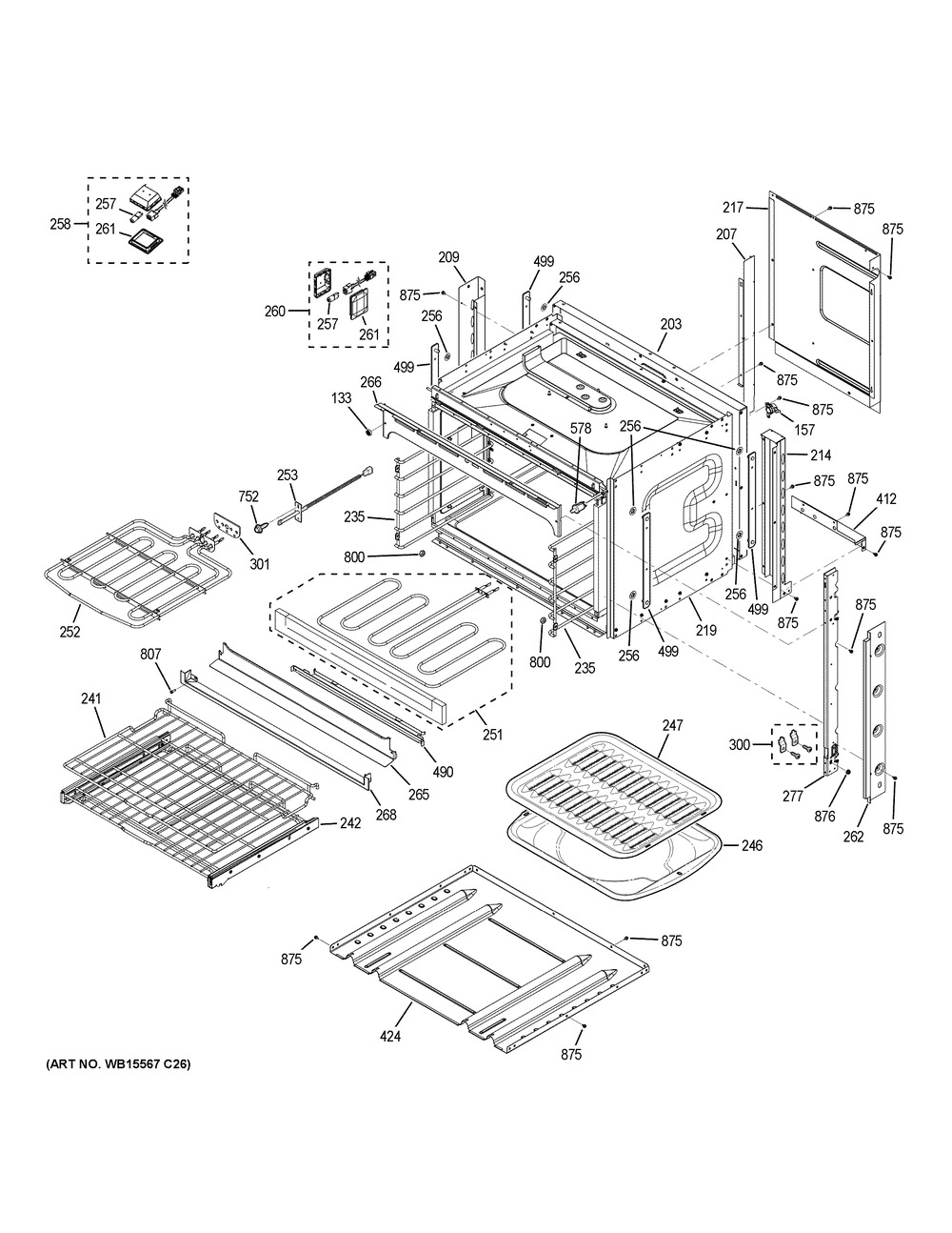 Body Parts Diagram and Parts List for ZEK7000SH4SS  General Electric Wall Oven