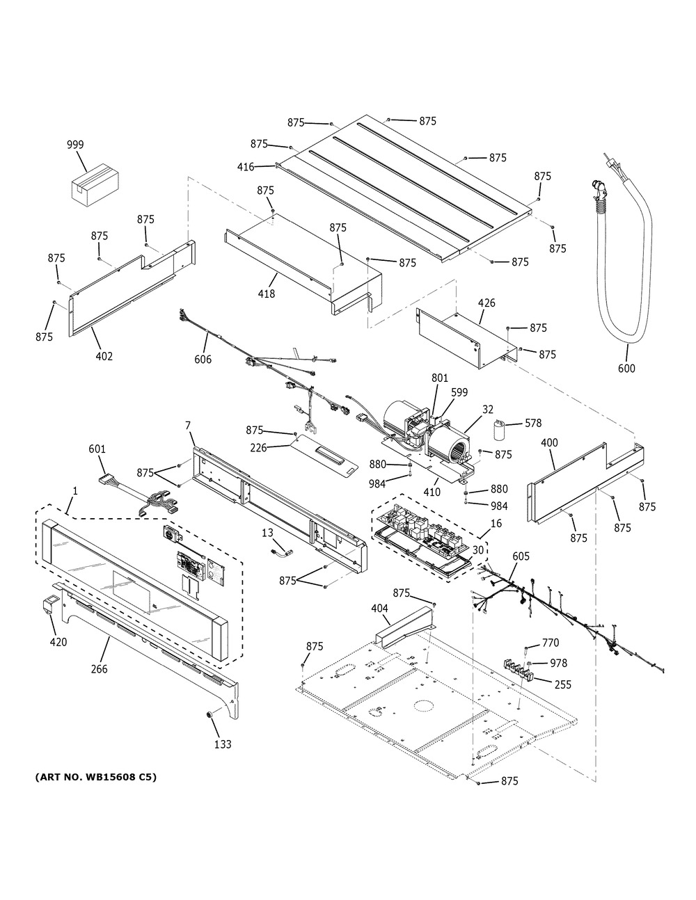 Control Panel Diagram and Parts List for PTS7000BN1TS  General Electric Range