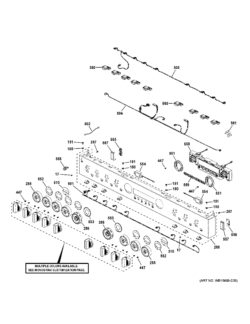 Control Panel Diagram and Parts List for ZDP486NDT1SS  General Electric Range