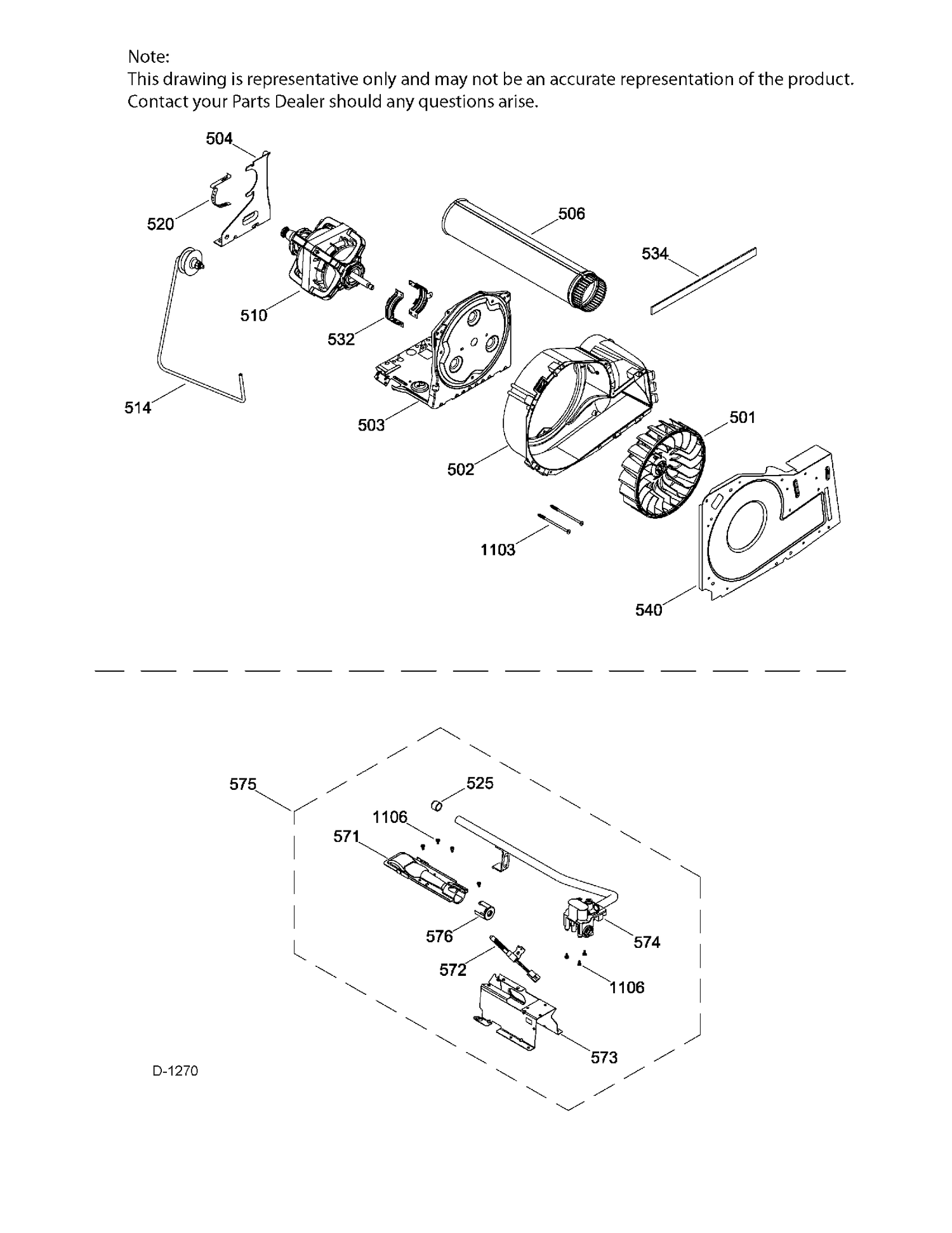BLOWER & DRIVE ASM Diagram and Parts List for GTD42GAMJ2WW  General Electric Dryer