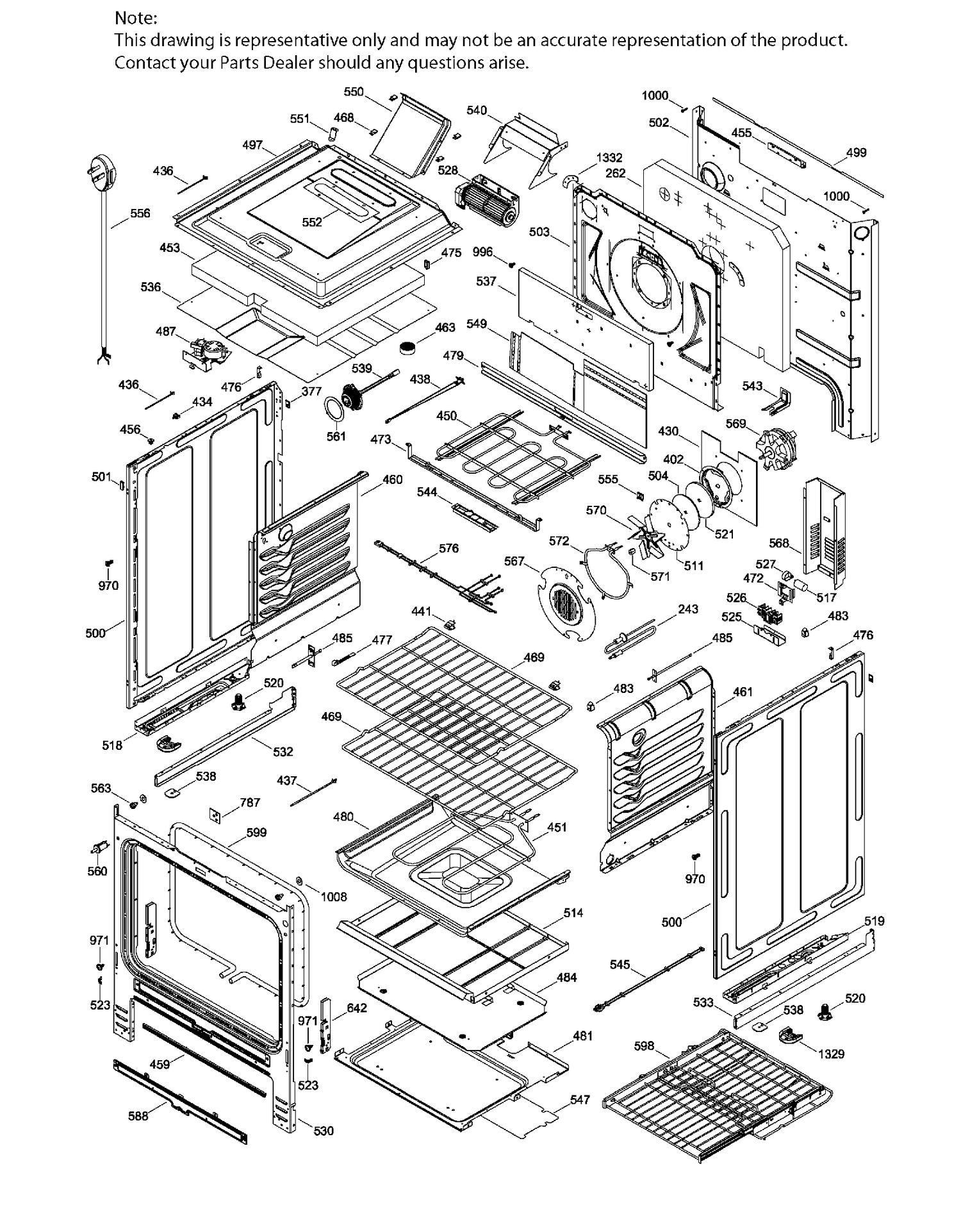 BODY PARTS Diagram and Parts List for PC2S910SEF2SS  General Electric Range
