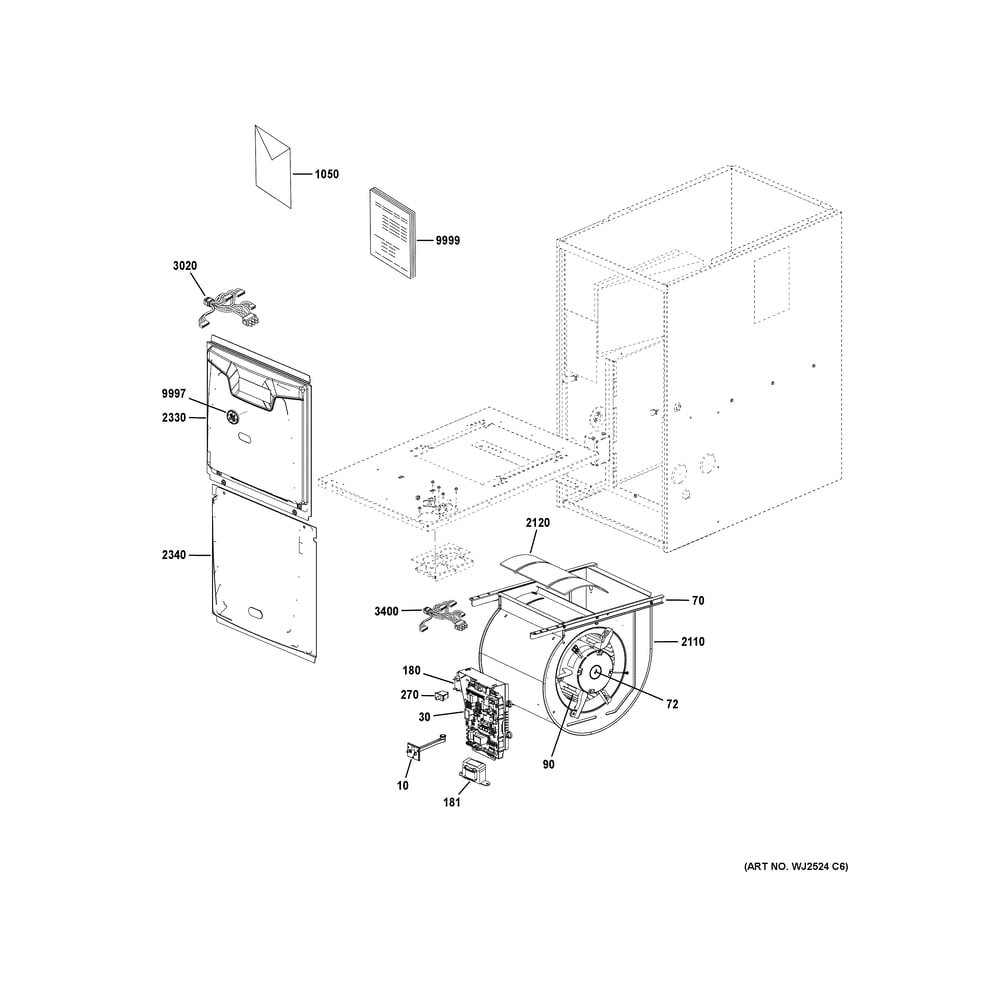 Cabinet (1) Diagram and Parts List for NF80U090S4B55  General Electric Furnace