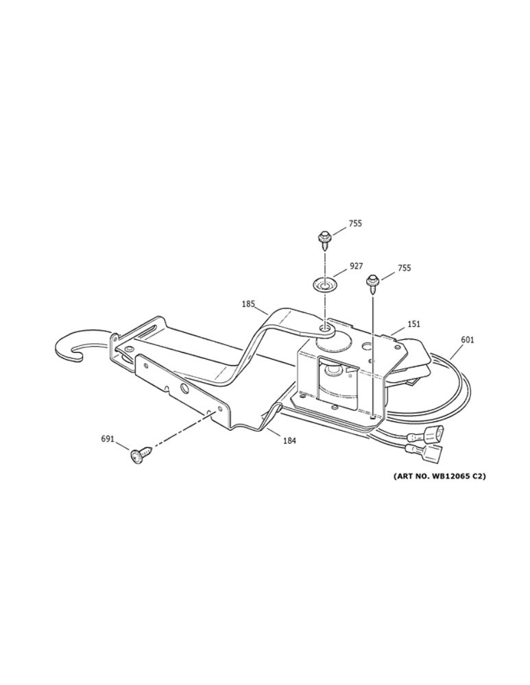 Door Lock Diagram and Parts List for JRP20BJ4BB  General Electric Wall Oven