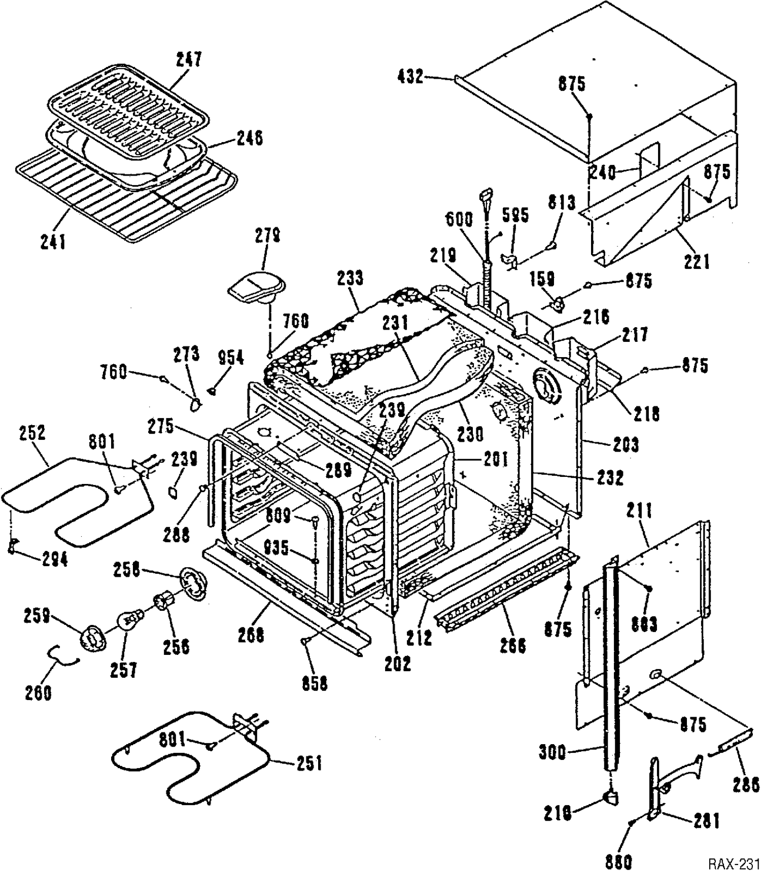 CHASSIS Diagram and Parts List for JCKS06WS-2  General Electric Range