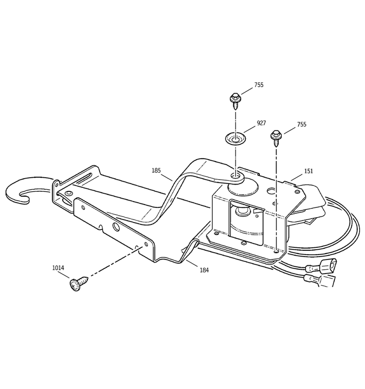 Door Lock Diagram and Parts List for JKP15AA2AA  General Electric Wall Oven