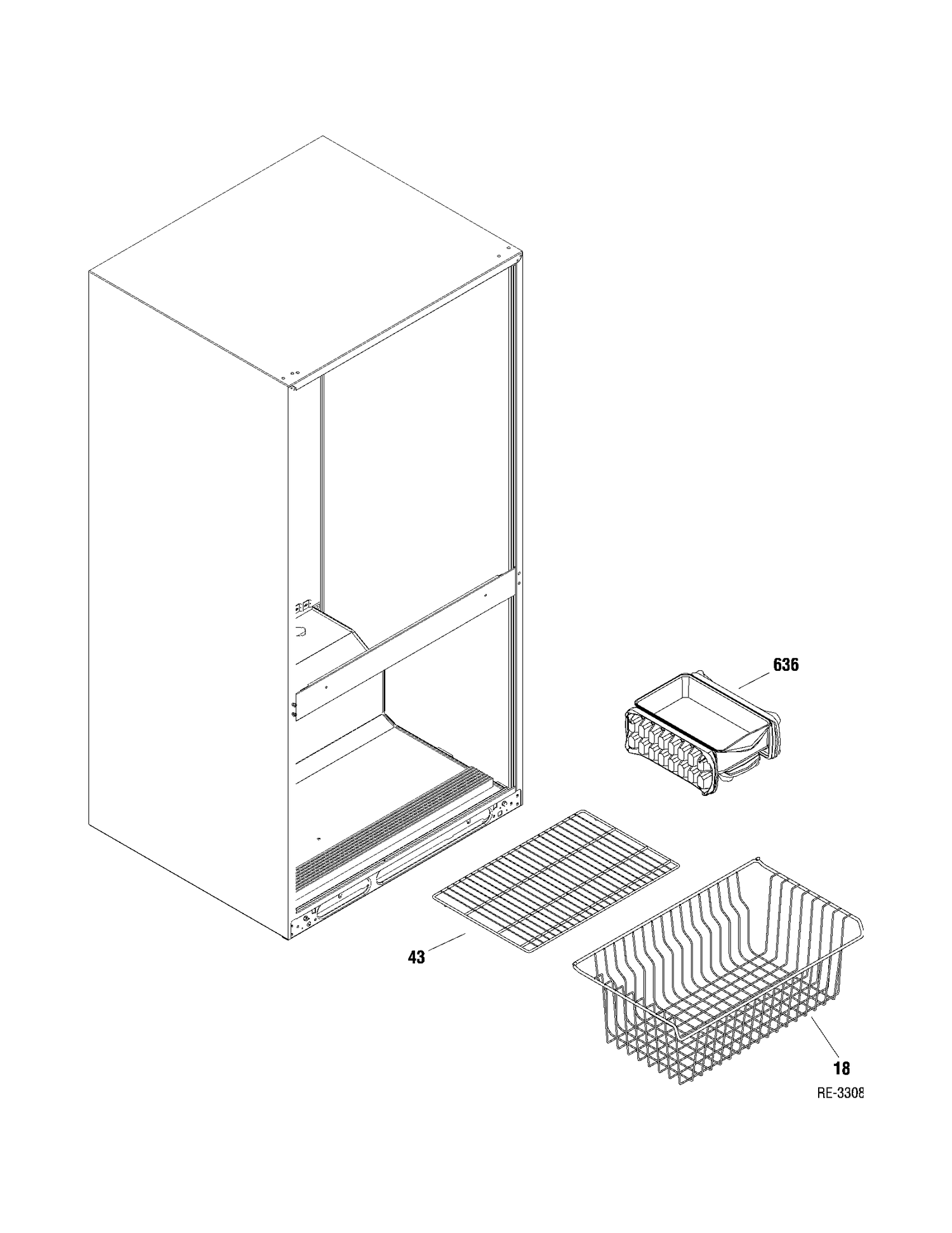 FZ SHELVES Diagram and Parts List for GBRC0GAXARWW  General Electric Refrigerator