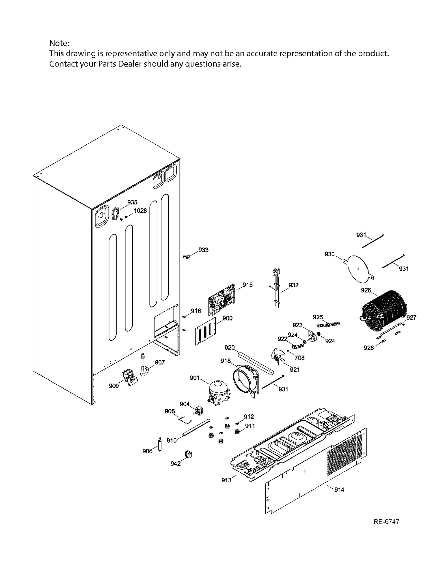 SEALED SYSTEM & MOTHERBOARD Diagram and Parts List for GSRC3QGXHFBB  General Electric Refrigerator