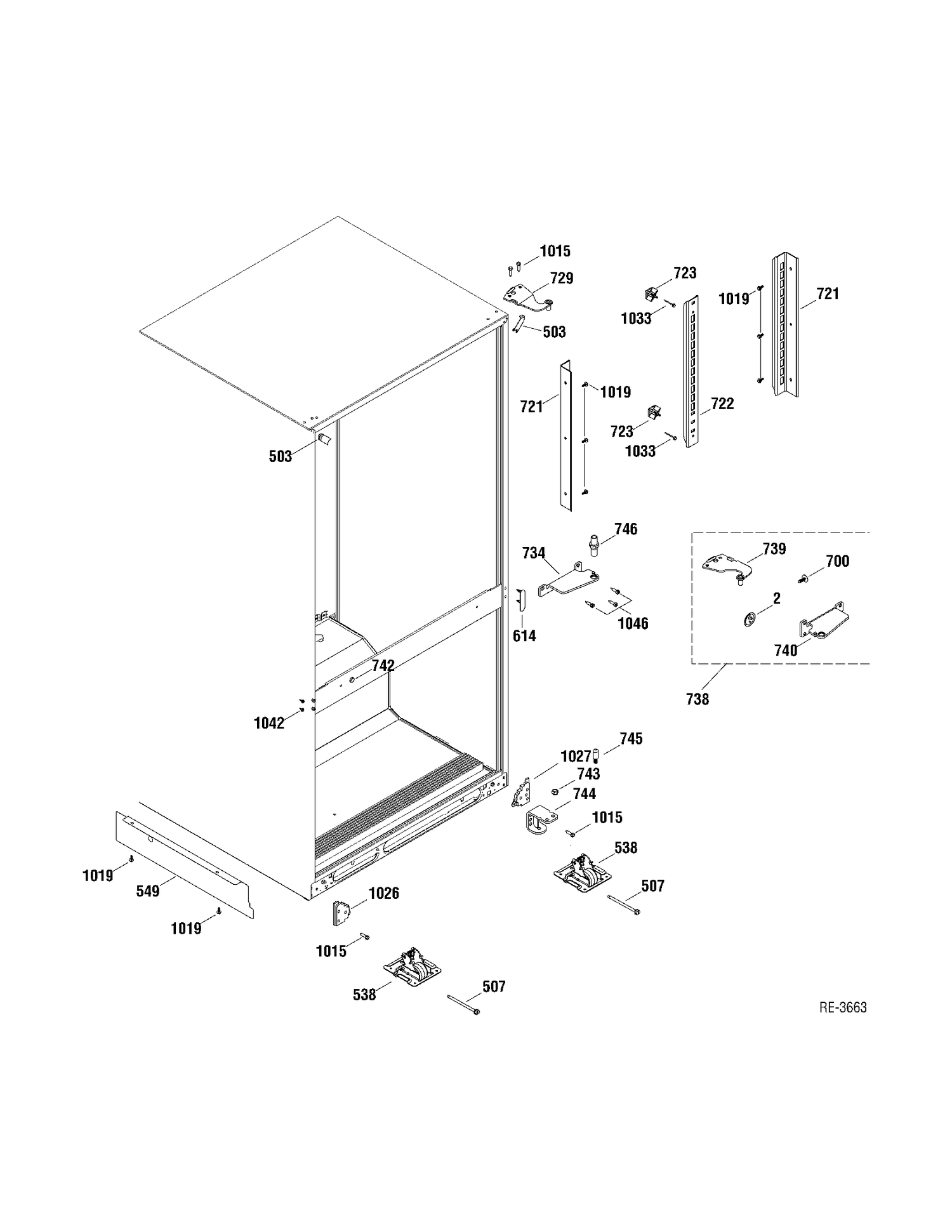 MISCELANEOUS PARTS Diagram and Parts List for GBRS0FAYARBS  General Electric Refrigerator