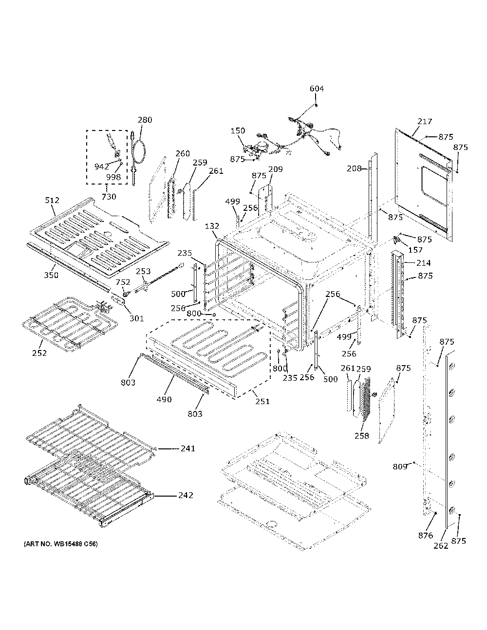 Upper Oven Diagram and Parts List for ZTDX1DSSN1SS  General Electric Wall Oven
