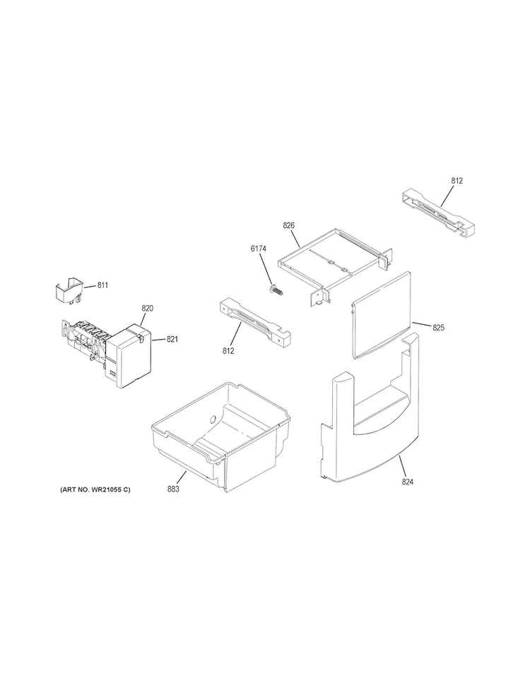 Ice Maker & Dispenser Diagram and Parts List for CSB42WSKBSS  General Electric Refrigerator