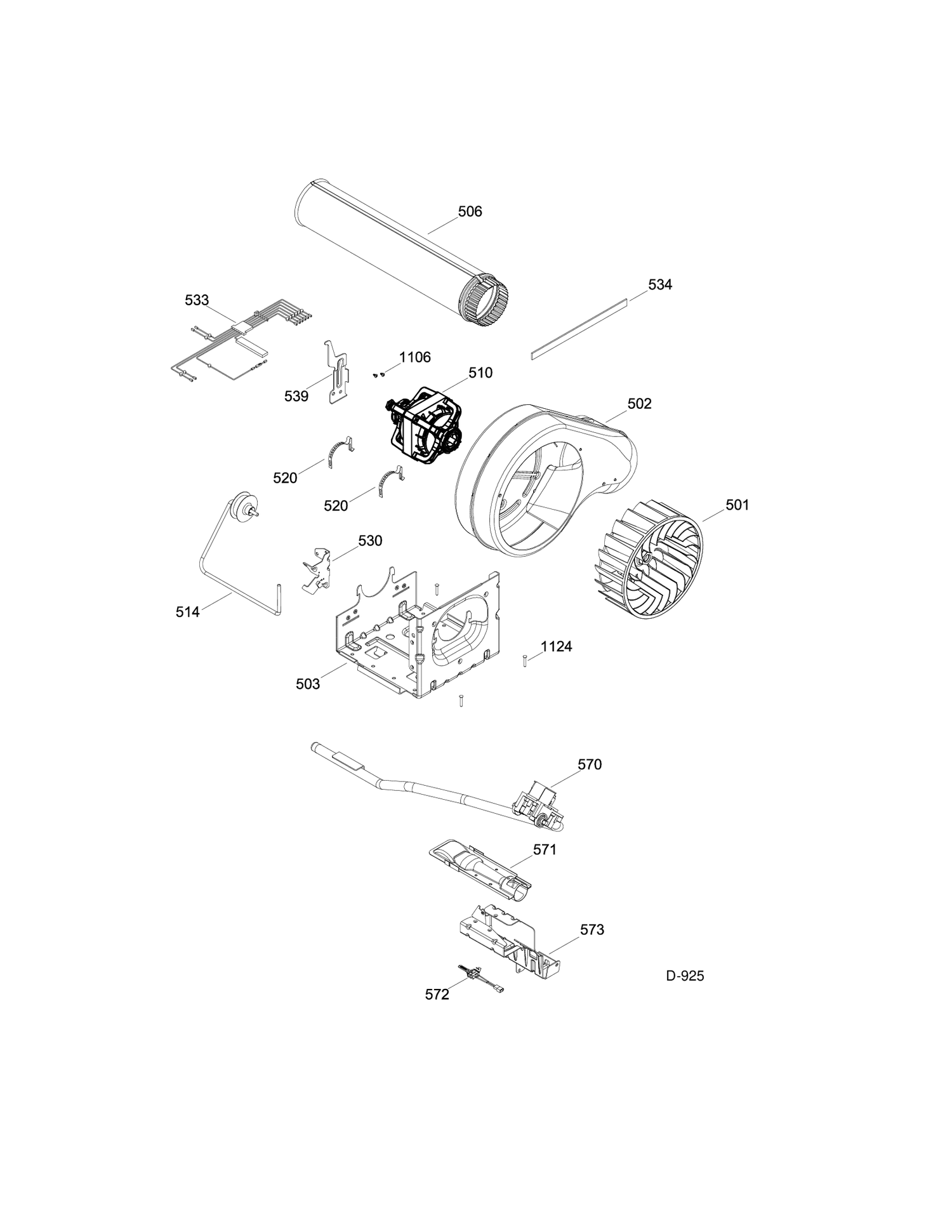 BLOWER & DRIVE ASM Diagram and Parts List for GTMS855GD0MC  General Electric Dryer