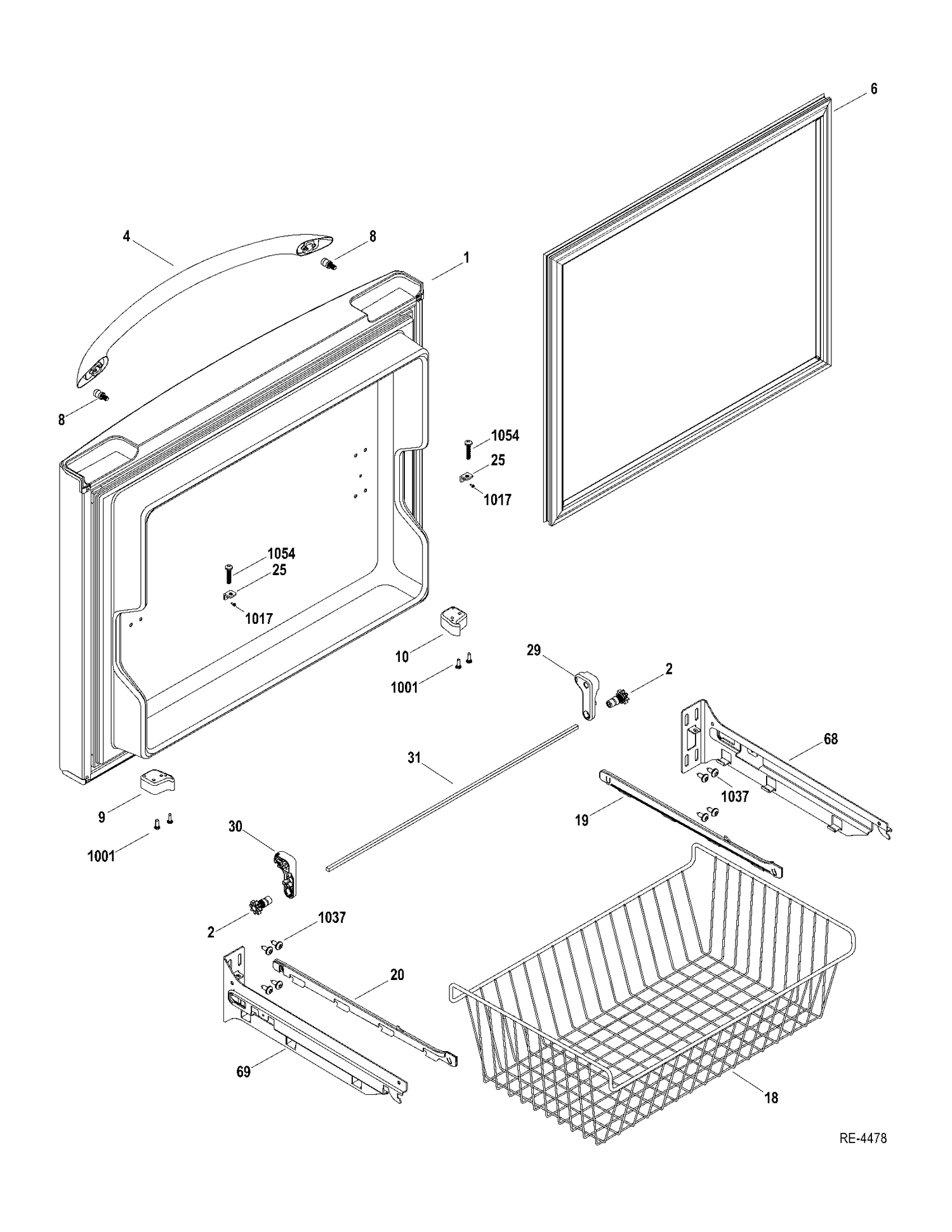 FZ DRAWER Diagram and Parts List for PDRS0MBYERSS  General Electric Refrigerator