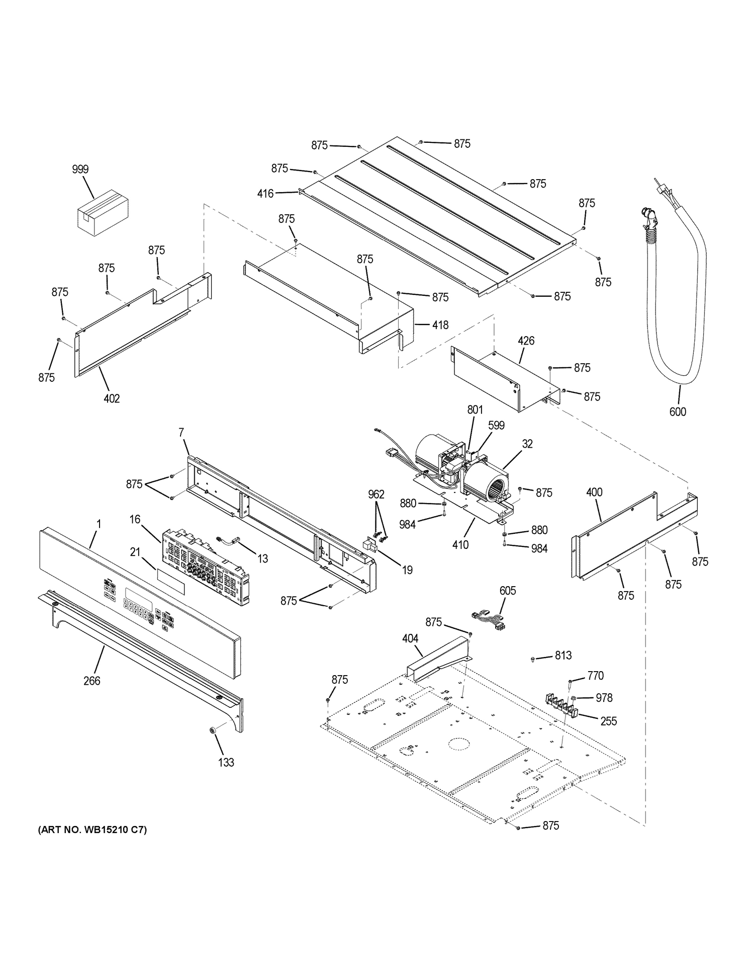 CONTROL PANEL Diagram and Parts List for JCK5000DF5BB  General Electric Range