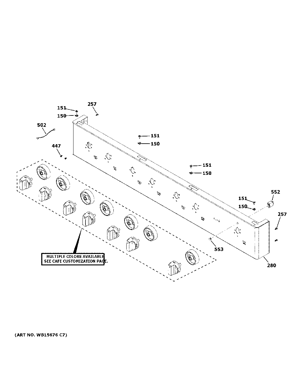 Control Panel Diagram and Parts List for CGU486P3T1D1  General Electric Cooktop