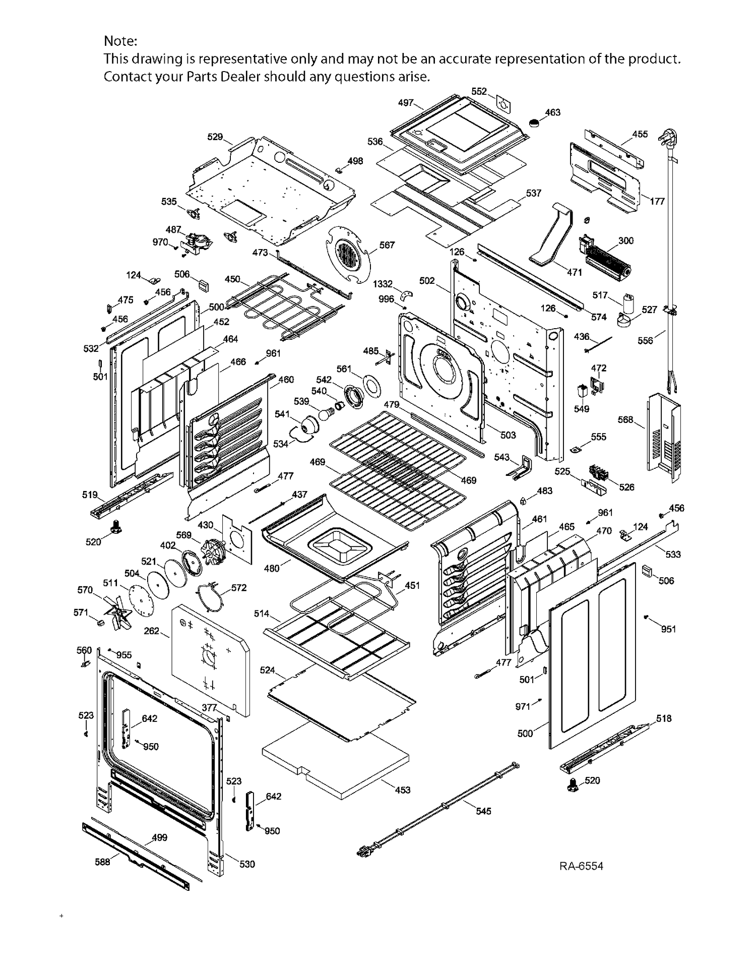 BODY PARTS Diagram and Parts List for JCS860EF2ES  General Electric Range