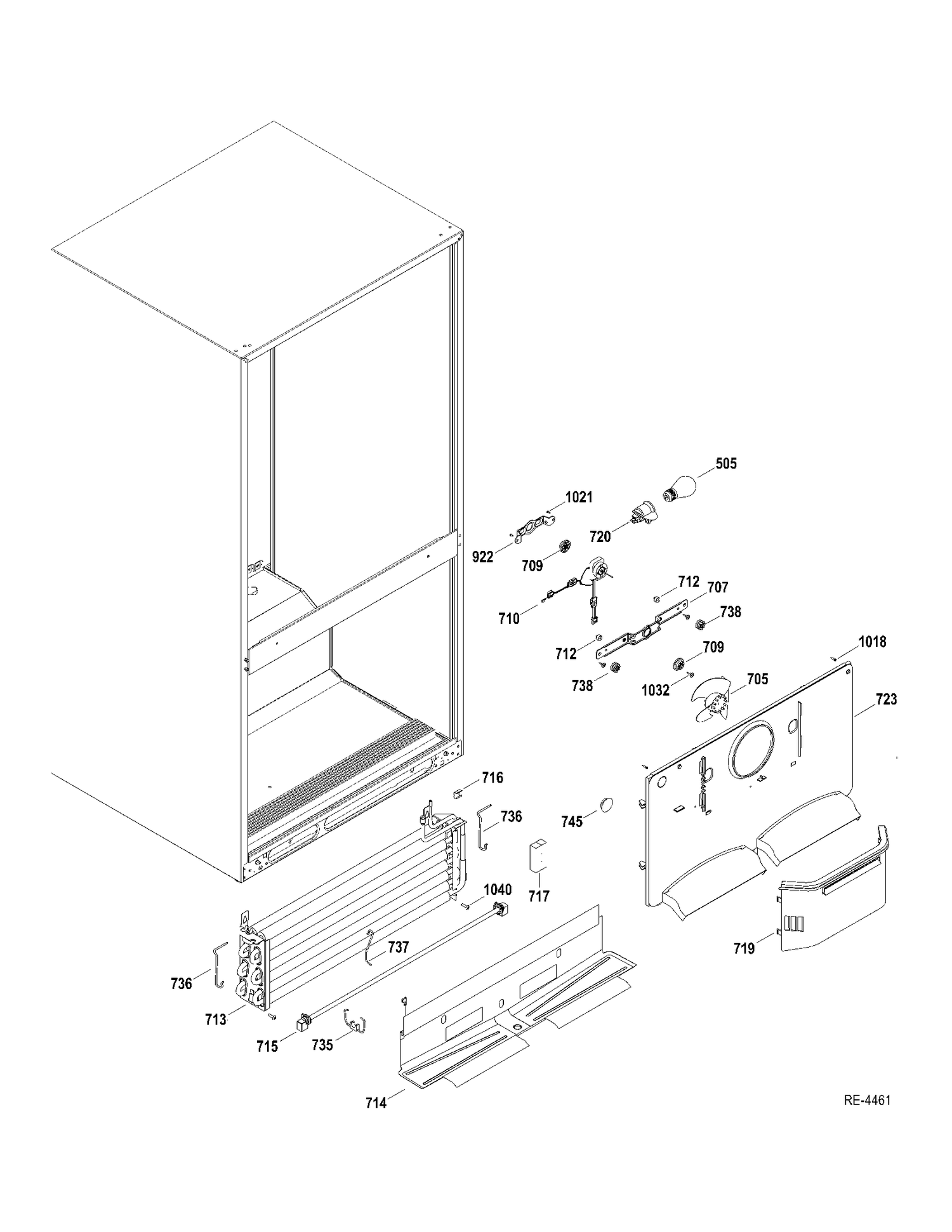 FZ SECTION Diagram and Parts List for GBRS0GAXERBS  General Electric Refrigerator