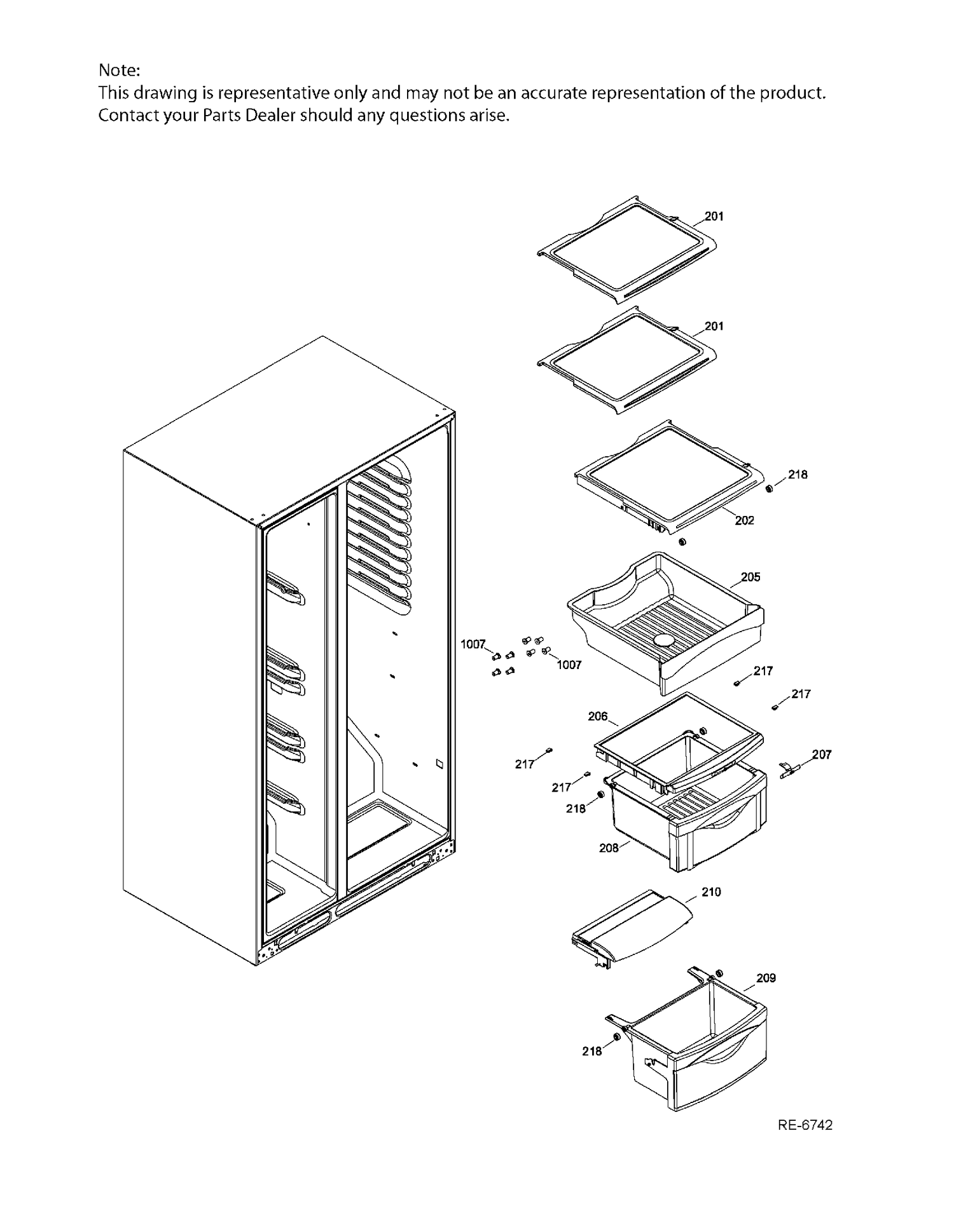 FF SHELVES Diagram and Parts List for GSRC3QGXHFBB  General Electric Refrigerator