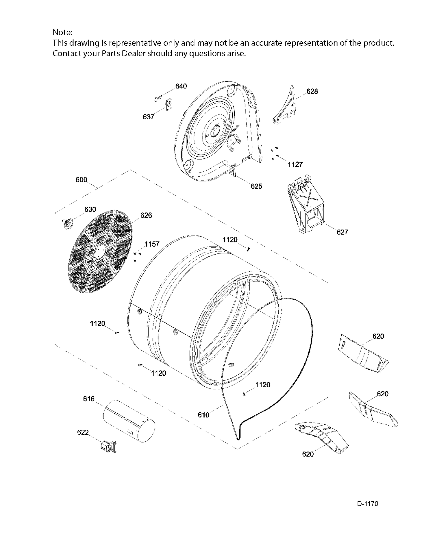DRUM ASM Diagram and Parts List for GTD45GAMJ1WS  General Electric Dryer