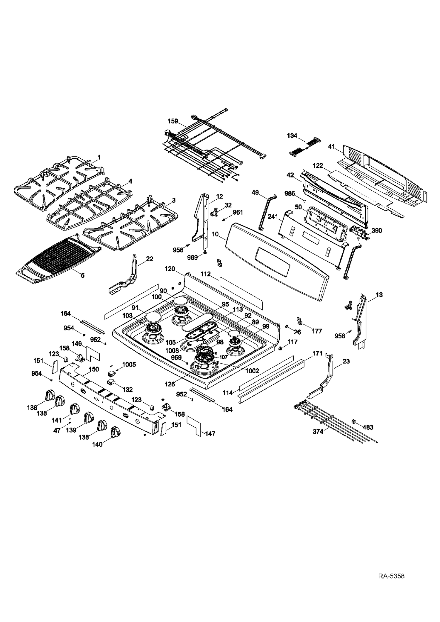 CONTROL PANEL & COOKTOP Diagram and Parts List for PCGB930DET3WW  General Electric Range