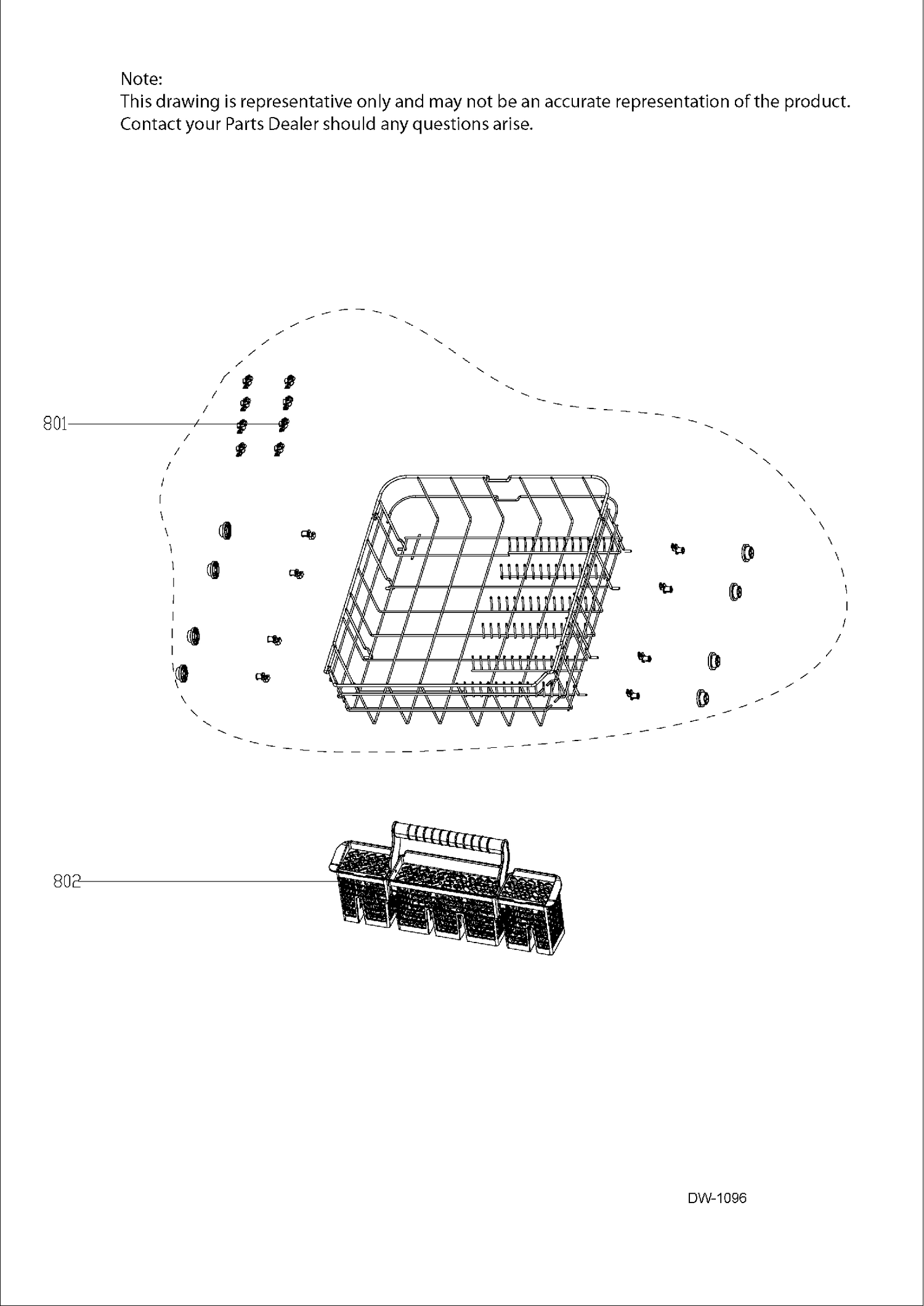 LOWER RACK ASSEMBLY Diagram and Parts List for GDT650SMJ0ES  General Electric Dishwasher
