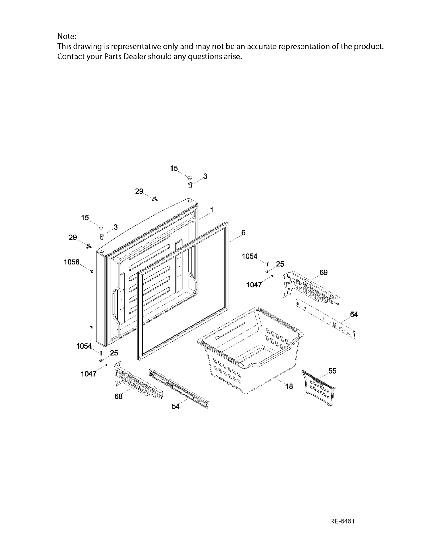 FZ DOOR Diagram and Parts List for PDE21KMKBKES  General Electric Refrigerator