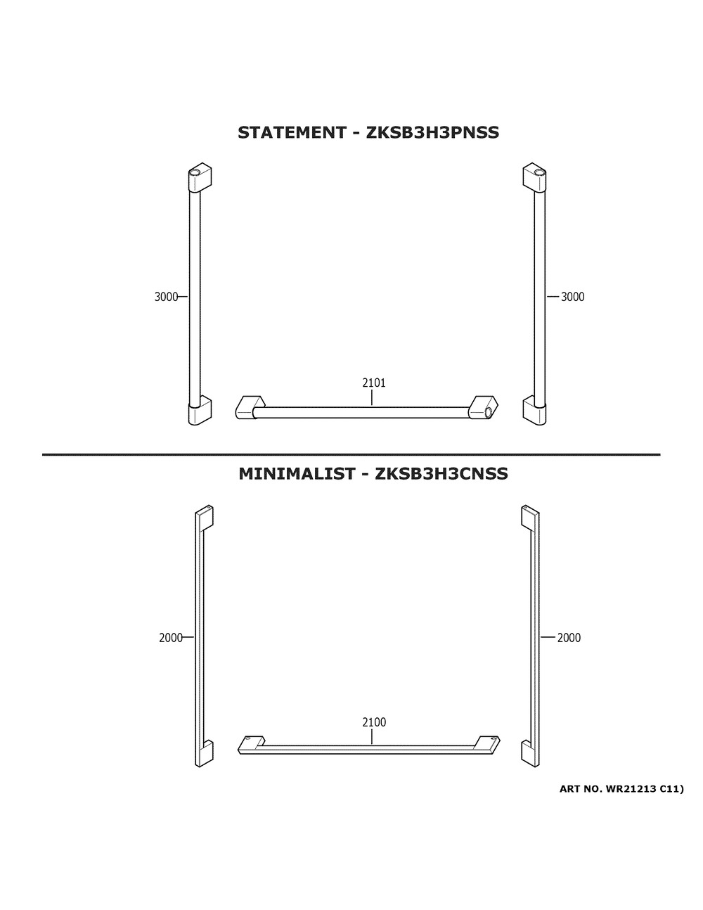 Monogram Customization Diagram and Parts List for ZIPS360NNBSS  General Electric Refrigerator