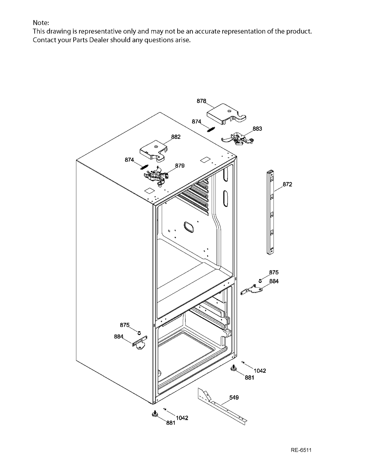 HINGE PARTS Diagram and Parts List for PNE21KGKAKWW  General Electric Refrigerator