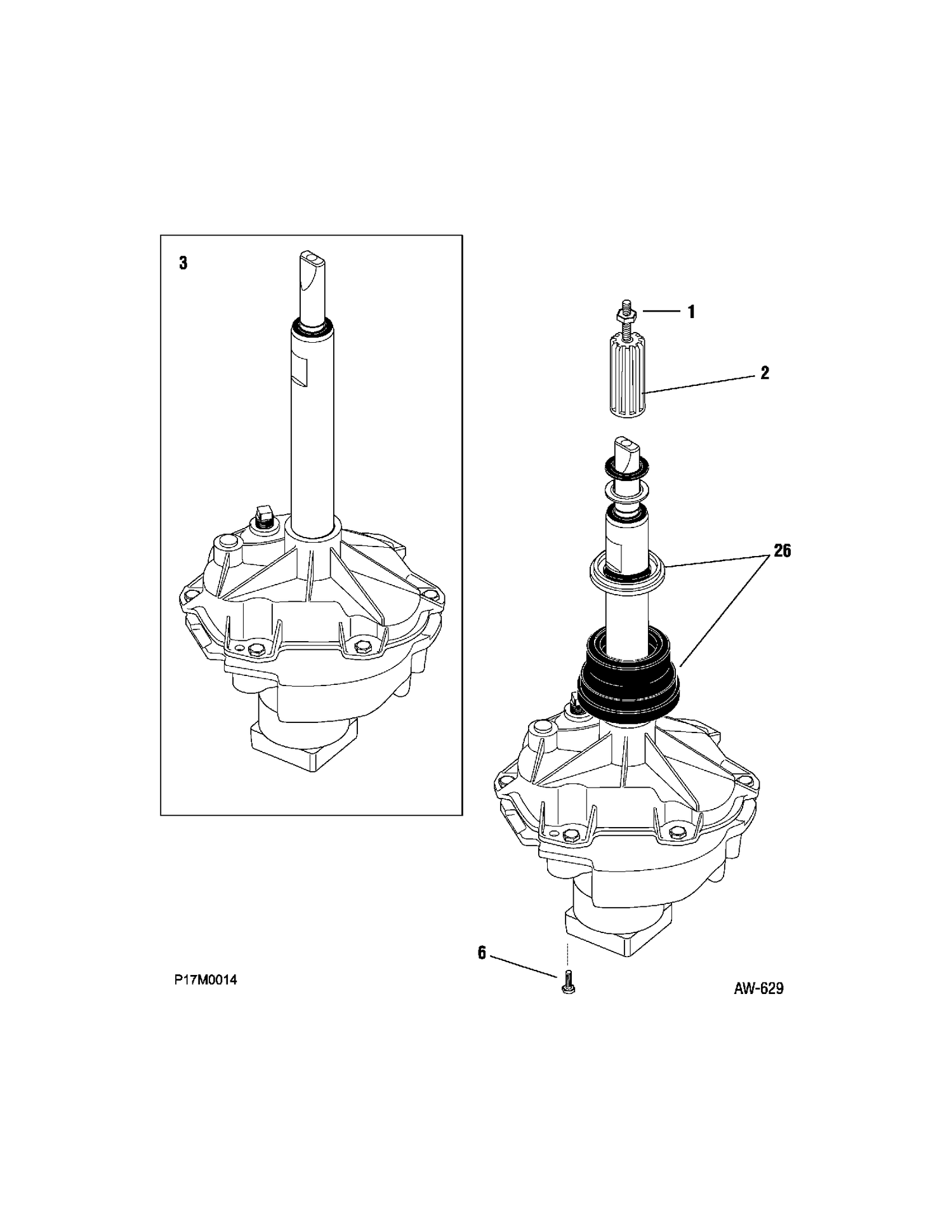 TRANSMISSION Diagram and Parts List for WSM27TDAWWW  General Electric Washer