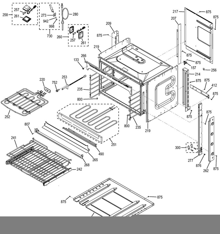 Body Parts Diagram and Parts List for PT7800DH5BB  General Electric Microwave Oven Combo